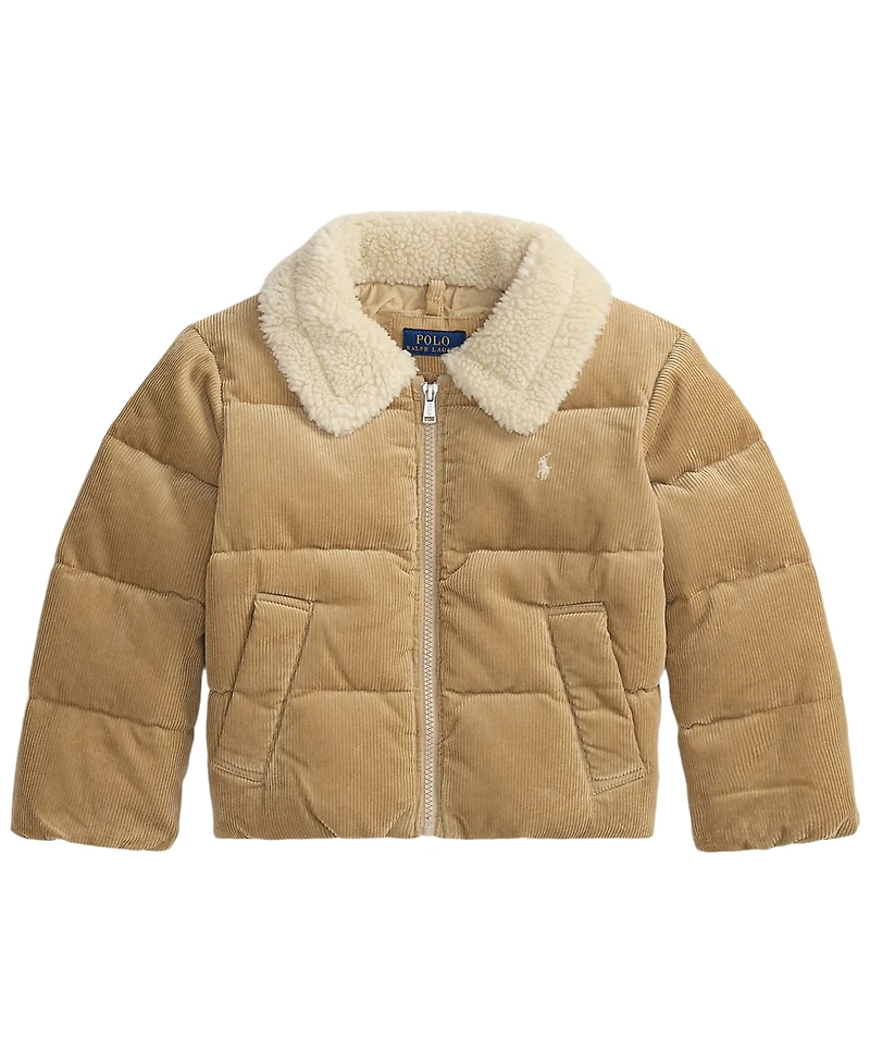 Polo Ralph Lauren Girls' 2T-6X Cotton Corduroy Down Jacket