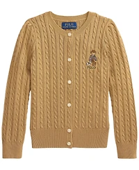 Polo Ralph Lauren Girls' 2T-6X Bear Mini-Cable Cotton Cardigan