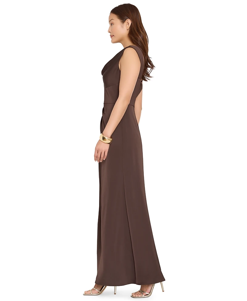 Tahari Asl Women's Sleeveless Cowl Neck Satin Gown