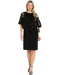 R & M Richards Women's Short-Sleeve Scoop-Neck Floral Dress