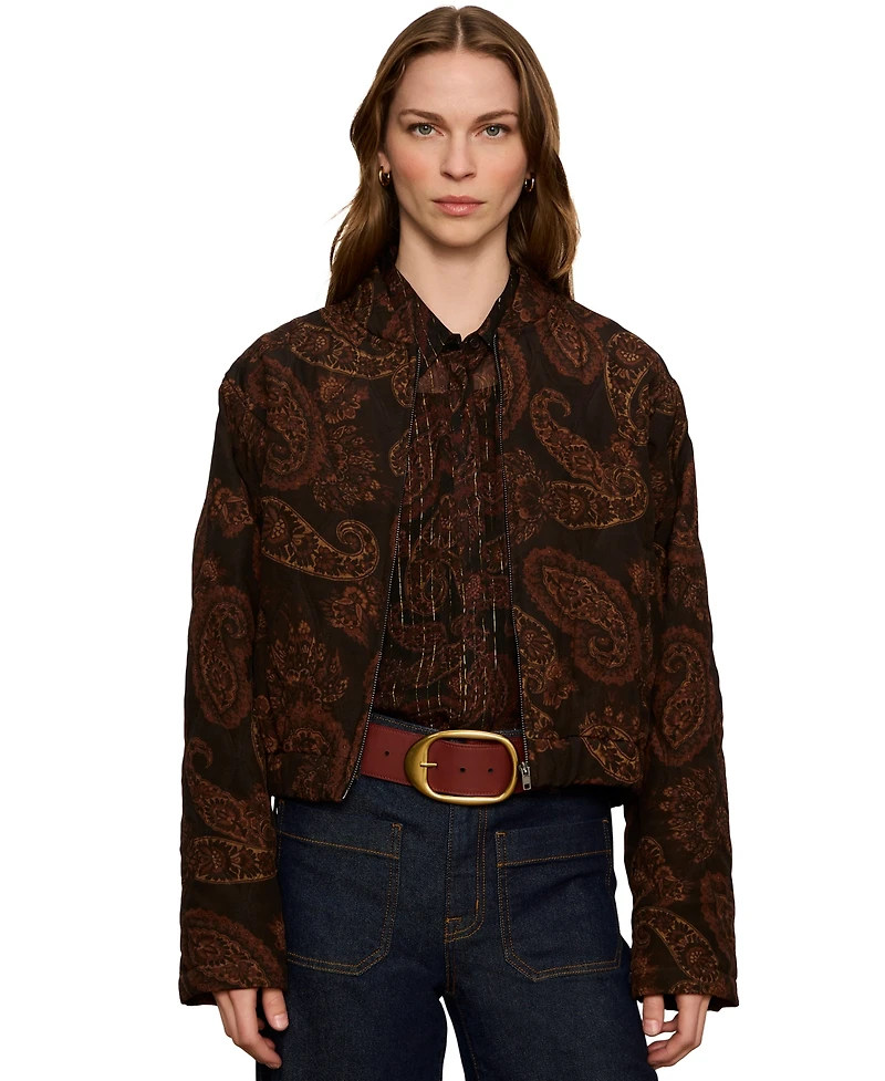 Sanctuary Women's Empress Quilted-Paisley Bomber
