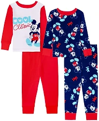 Ame Toddler Boys' 2T-4T Cool and Classic Pajama, 4-Piece Set