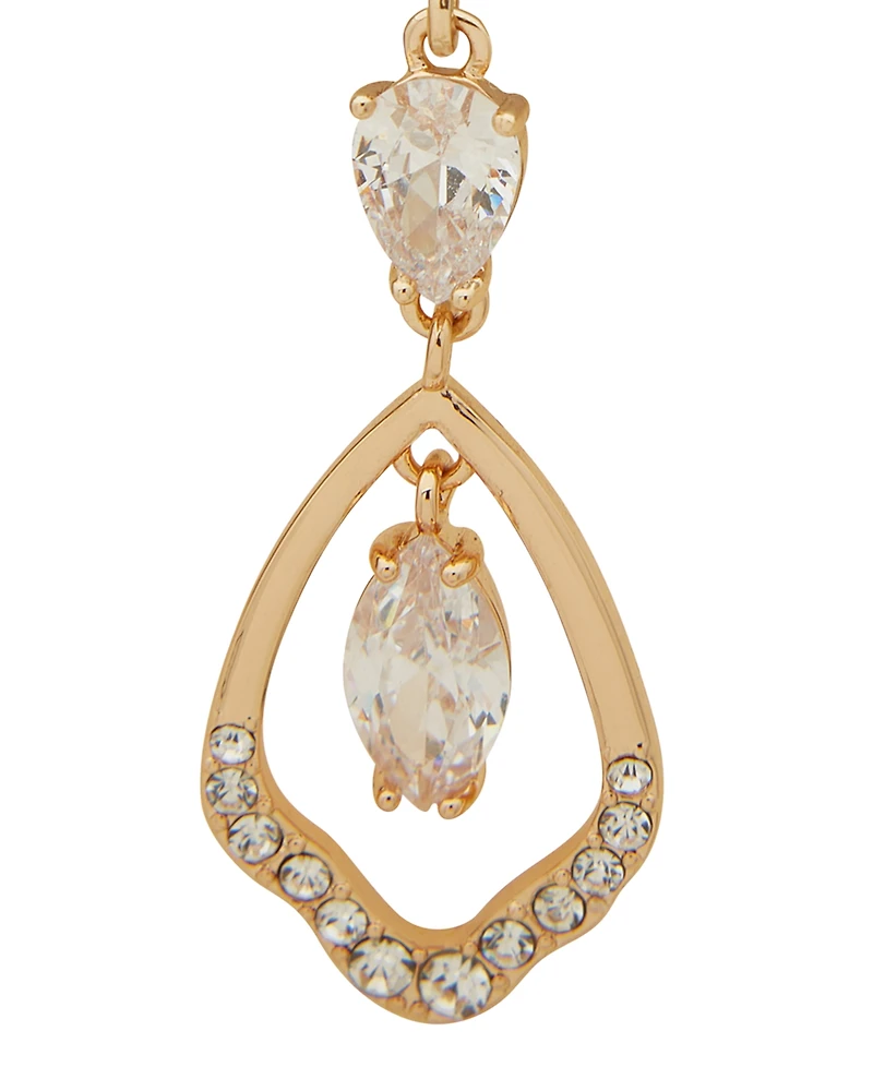 Anne Klein Gold-Tone Orbital Stone Drop Earrings