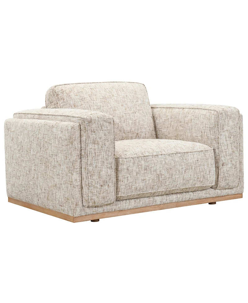 Baymont 53" Top-Grain Leather Pad-Arm Large Chair