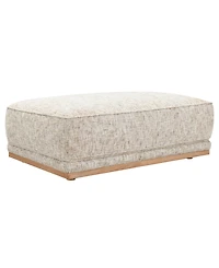 Baymont 48" Top-Grain Leather Flange-Stitched Ottoman, Macy's Exclusive