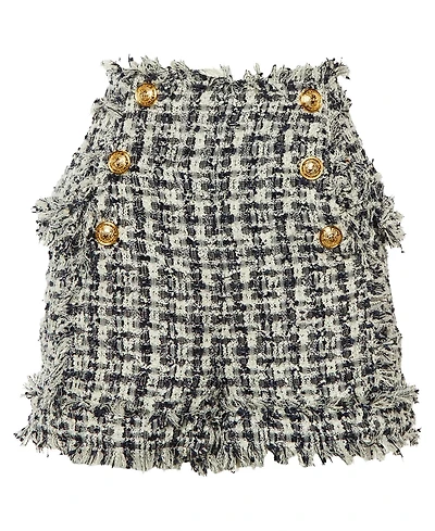 Pre-Owned Balmain Women's Tweed Frayed Hem Shorts