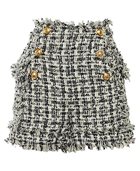 Pre-Owned Balmain Women's Tweed Frayed Hem Shorts