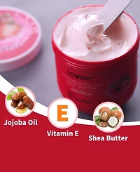 Lovery 12 Ounce Strawberry Milk Body Butter, Bath and Body Care Set