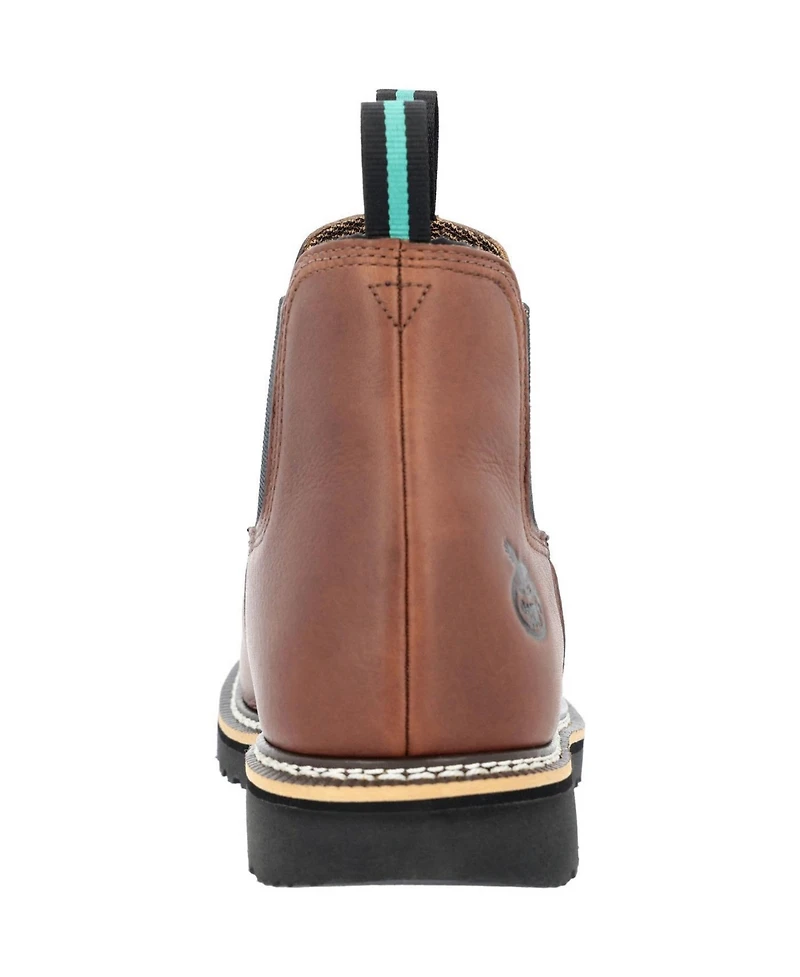 Georgia Boot Romeo Pull-On Full-Grain Leather Round Toe Work Boots