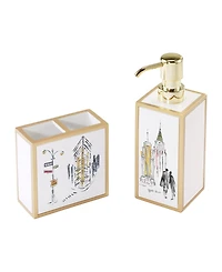 Nicole Miller City Girl 2-Piece Toothbrush and Lotion Dispenser Set