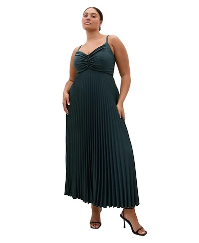 City Chic Plus Ariana Pleated Maxi Dress