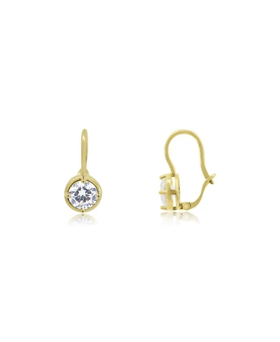 The Lovery Cz Round Drop Hook Earrings 14K Gold-Plated Sterling Silver