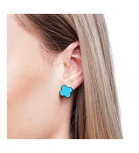 The Lovery Classic Turquoise Clover Stud Earrings 14K Gold Plated Sterling Silver