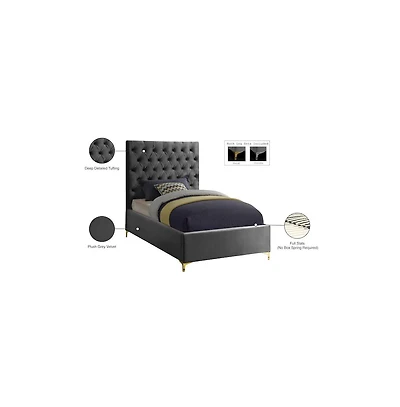 Meridian Furniture Cruz Velvet Twin Bed
