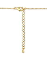 Macy's 14k Gold-Plate Over Brass Heart Shaped Charm Holder with Elephant, Heart and Evil Eye Charms Necklace