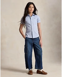 Polo Ralph Lauren Big Girls Short Sleeve Solid Oxford Top