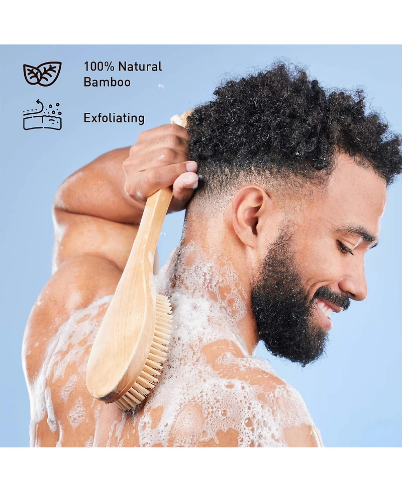 Pursonic Bath Body Brush With Long Bamboo Handle