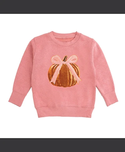 Sweet Wink Little Girls Coquette Pumpkin Sequin Patch Sweatshirt