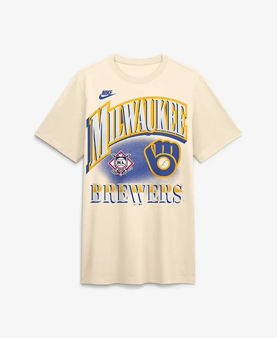 Nike Men's Milwaukee Brewers Vintage Tri-Blend Crewneck T-Shirt
