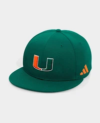adidas Men's Miami Hurricanes Locker Room Structured-Fit High-Crown Snapback Baseball Cap