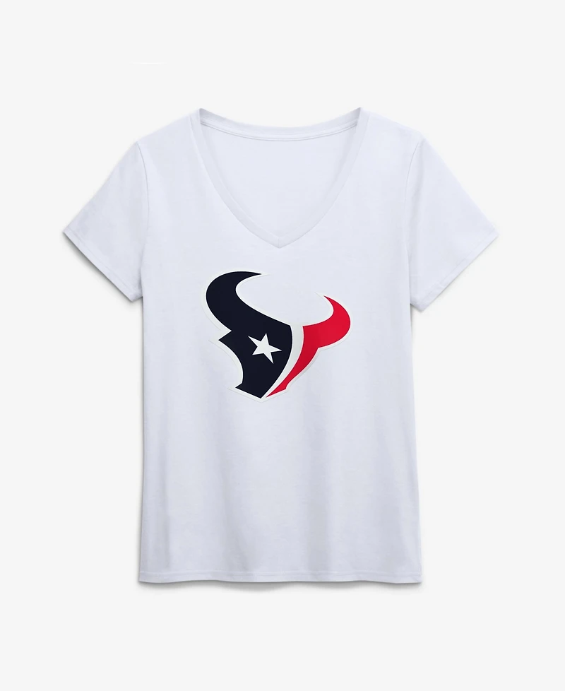 Logo Athletic Women's Houston Texans V-Neck Short-Sleeve T-Shirt