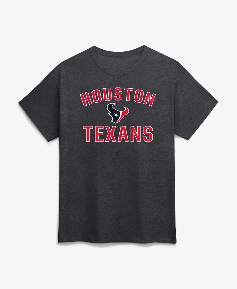 Logo Athletic Men's Houston Texans Victory Arch Crewneck Screen-Printed Classic-Fit T-Shirt