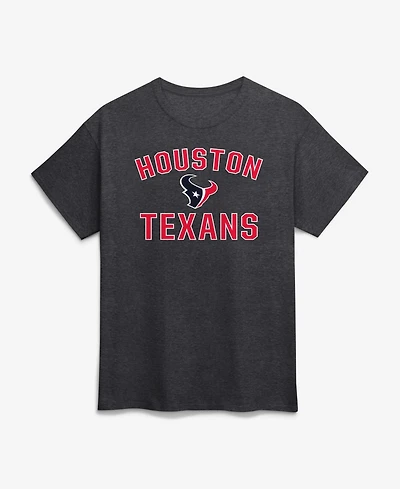 Logo Athletic Men's Houston Texans Victory Arch Crewneck Screen-Printed Classic-Fit T-Shirt