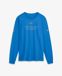 Nike Men's Los Angeles Chargers Sideline Bold Arch Star Long Sleeve Crewneck T-Shirt