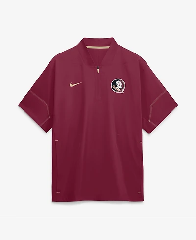 Nike Men's 2026 Sideline Florida State Seminoles Quarter-Zip Short-Sleeve Coaches Jacket