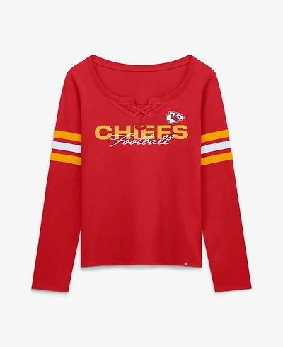 Fanatics Women's Kansas City Chiefs Team First Coverage Scheme Lace-up Long-Sleeve T-Shirt
