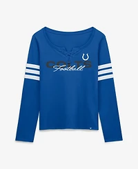 Fanatics Women's Indianapolis Colts Team First Coverage Scheme Lace-Up Cotton Long-Sleeve T-Shirt