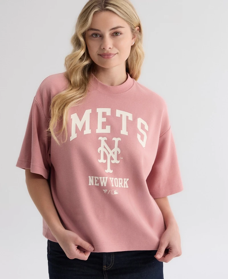Fanatics Women's New York Mets Iconic Boxy Double-Face Rib T-Shirt