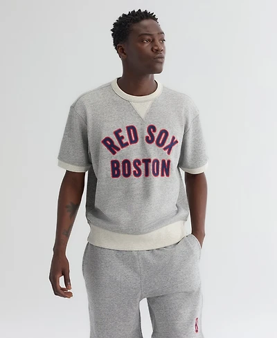 Fanatics Men's Boston Red Sox Iconic Relaxed-Fit Pre-Season Terry Short-Sleeve Sweatshirt