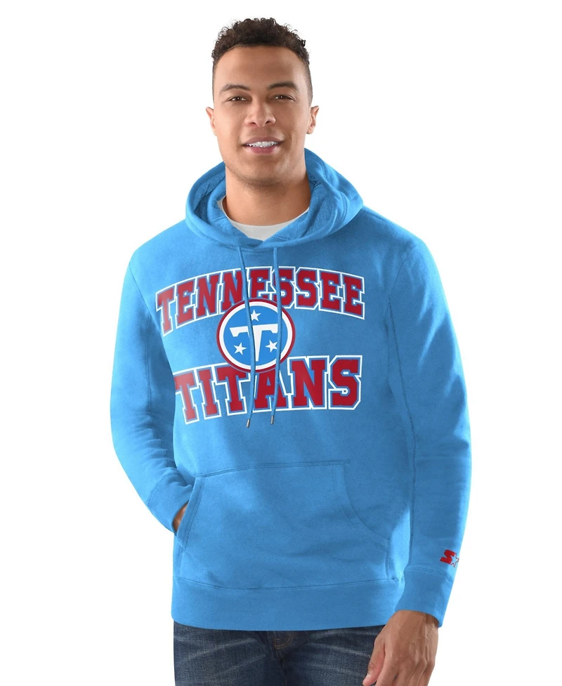 Starter Men's Tennessee Titans Fleece-Lined Graphic Hoodie and Cuffed Knit Hat, 2-Piece Set