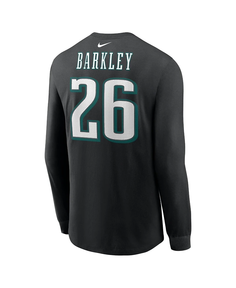 Nike Men's Philadelphia Eagles Saquon Barkley Name & Number Long Sleeve T-Shirt