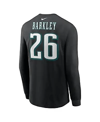 Nike Men's Philadelphia Eagles Saquon Barkley Name & Number Long Sleeve T-Shirt
