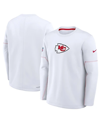 Nike Men's Kansas City Chiefs Sideline Coaches Long-Sleeve Pullover Crew Neck Sweatshirt