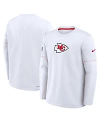 Nike Men's Kansas City Chiefs Sideline Coaches Long-Sleeve Pullover Crew Neck Sweatshirt