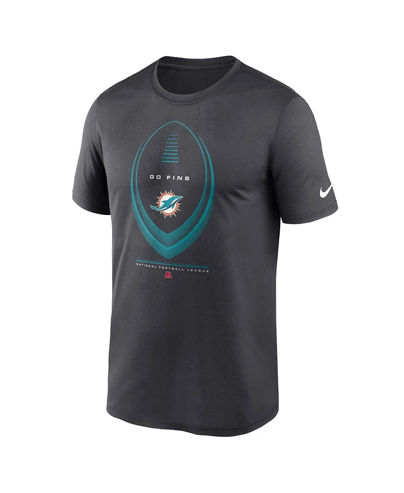 Nike Men's Miami Dolphins Legend Icon Crewneck Screen Print T-Shirt