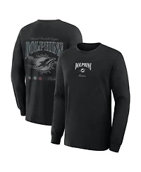 Fanatics Men's Miami Dolphins Midnight Falls Long-Sleeve Crewneck Graphic T-Shirt