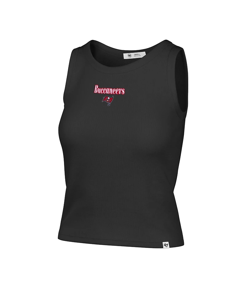 '47 Brand Women's Tampa Bay Buccaneers Sleeveless Ribbed Cropped Cotton-Blend Tank Top
