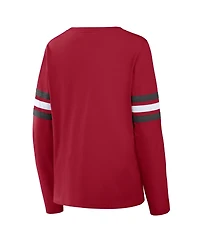 Fanatics Women's Tampa Bay Buccaneers Team First Coverage Scheme Lace-Up Long-Sleeve T-Shirt