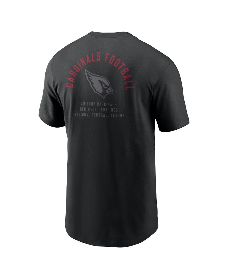 Nike Men's Arizona Cardinals Cotton Crewneck Screen-Print Graphics T-Shirt