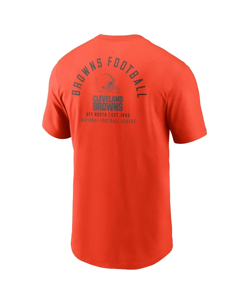 Nike Men's Cleveland Browns Split Logo Screen-Print Graphics Standard Fit T-Shirt
