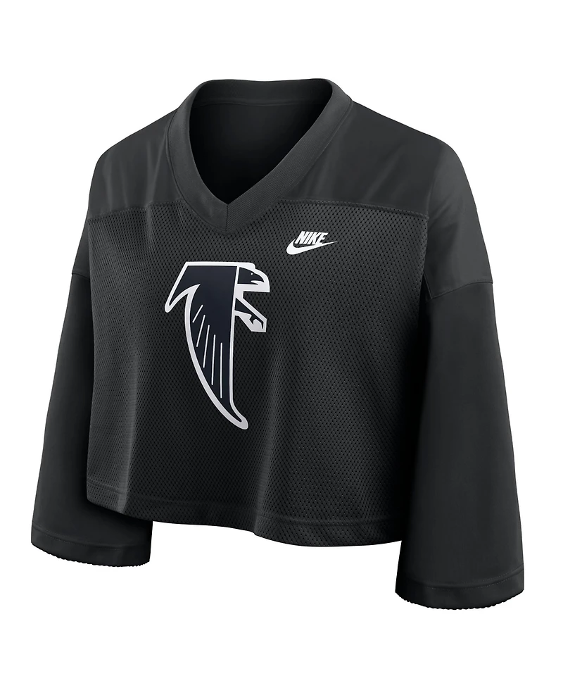 Nike Women's Atlanta Falcons Rewind 3/4-Sleeve Mesh Cropped Jersey
