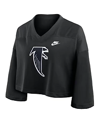 Nike Women's Atlanta Falcons Rewind 3/4-Sleeve Mesh Cropped Jersey