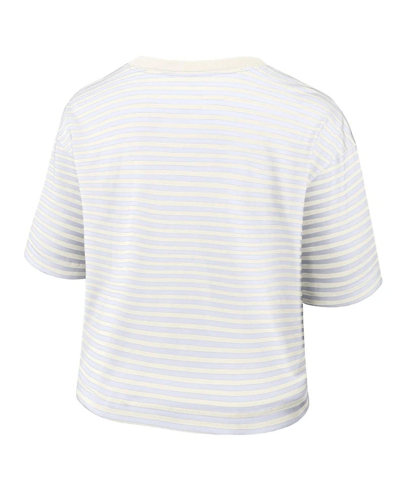 Nike Women's Washington Commanders Striped Cropped Scoop Neck T-Shirt