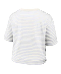 Nike Women's Washington Commanders Striped Cropped Scoop Neck T-Shirt