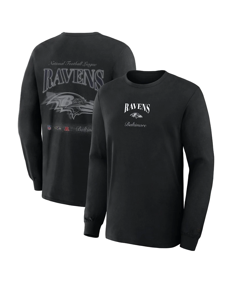Fanatics Men's Baltimore Ravens Midnight Falls Long-Sleeve Crewneck T-Shirt