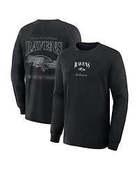 Fanatics Men's Baltimore Ravens Midnight Falls Long-Sleeve Crewneck T-Shirt